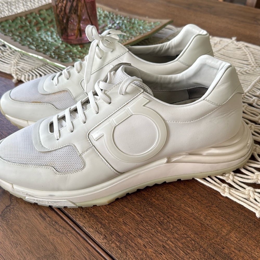SALVATORE FERRAGAMO Brooklyn 3 Leather & Mesh Sneakers Mens sz 15